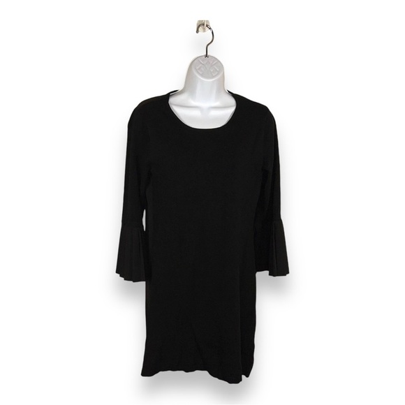 XS NEW YORK AND COMPANY BLACK DRESS KNIT ACCENT BELL SLEEVE GOTH GLAM - Picture 1 of 11